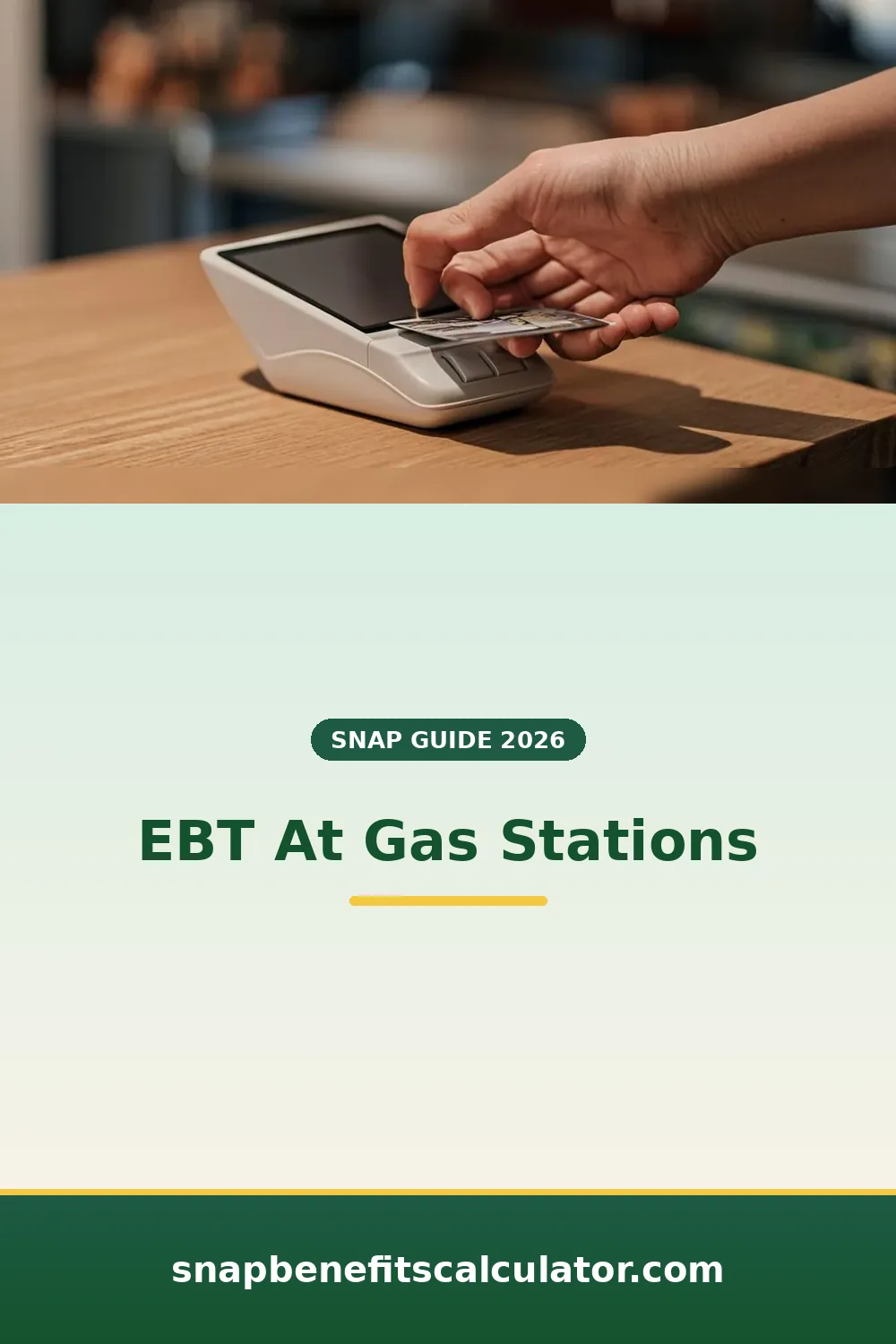 Shopper tapping an EBT card on a payment terminal at checkout