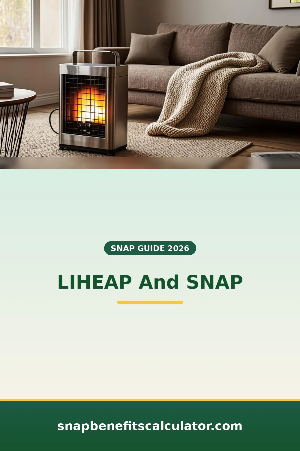 Small space heater warming a modest living room in winter