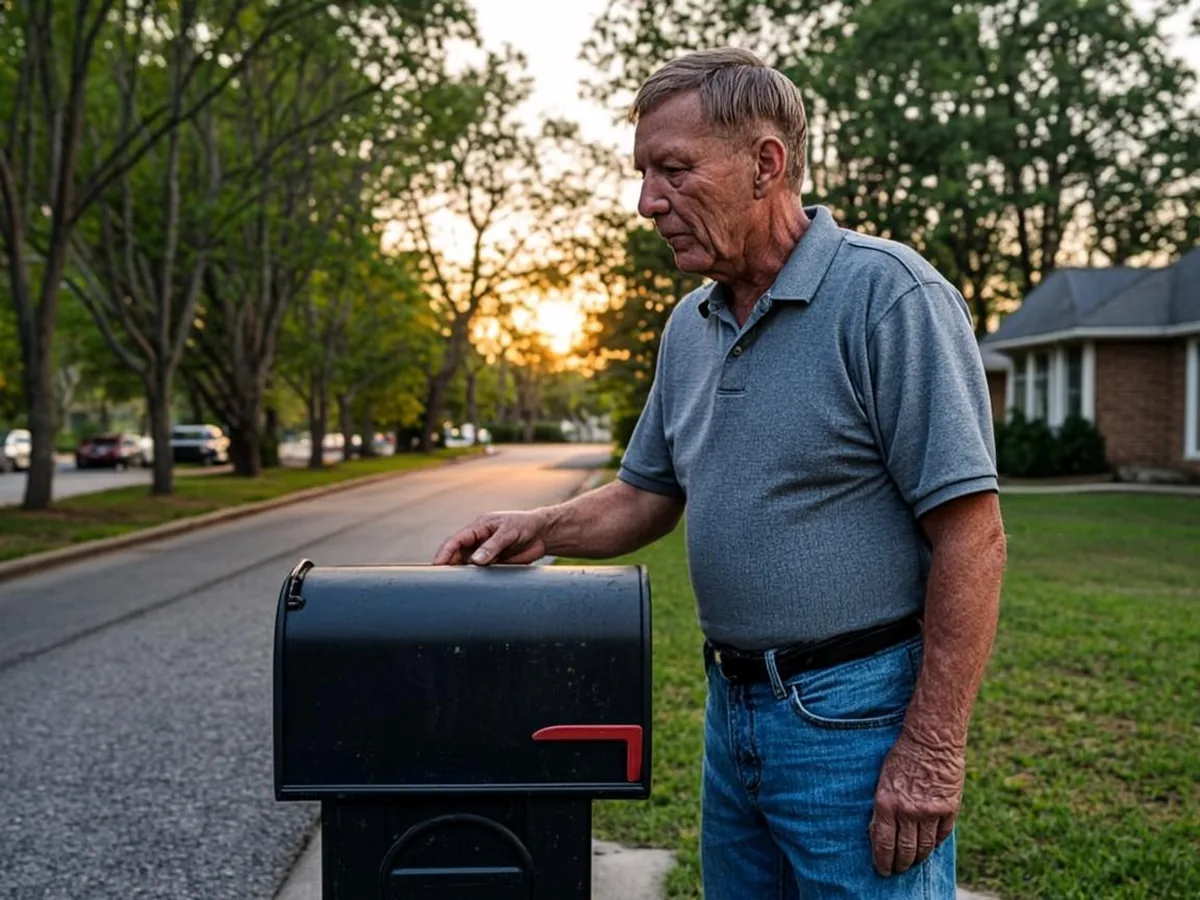 Mailbox with a North Carolina benefits notice