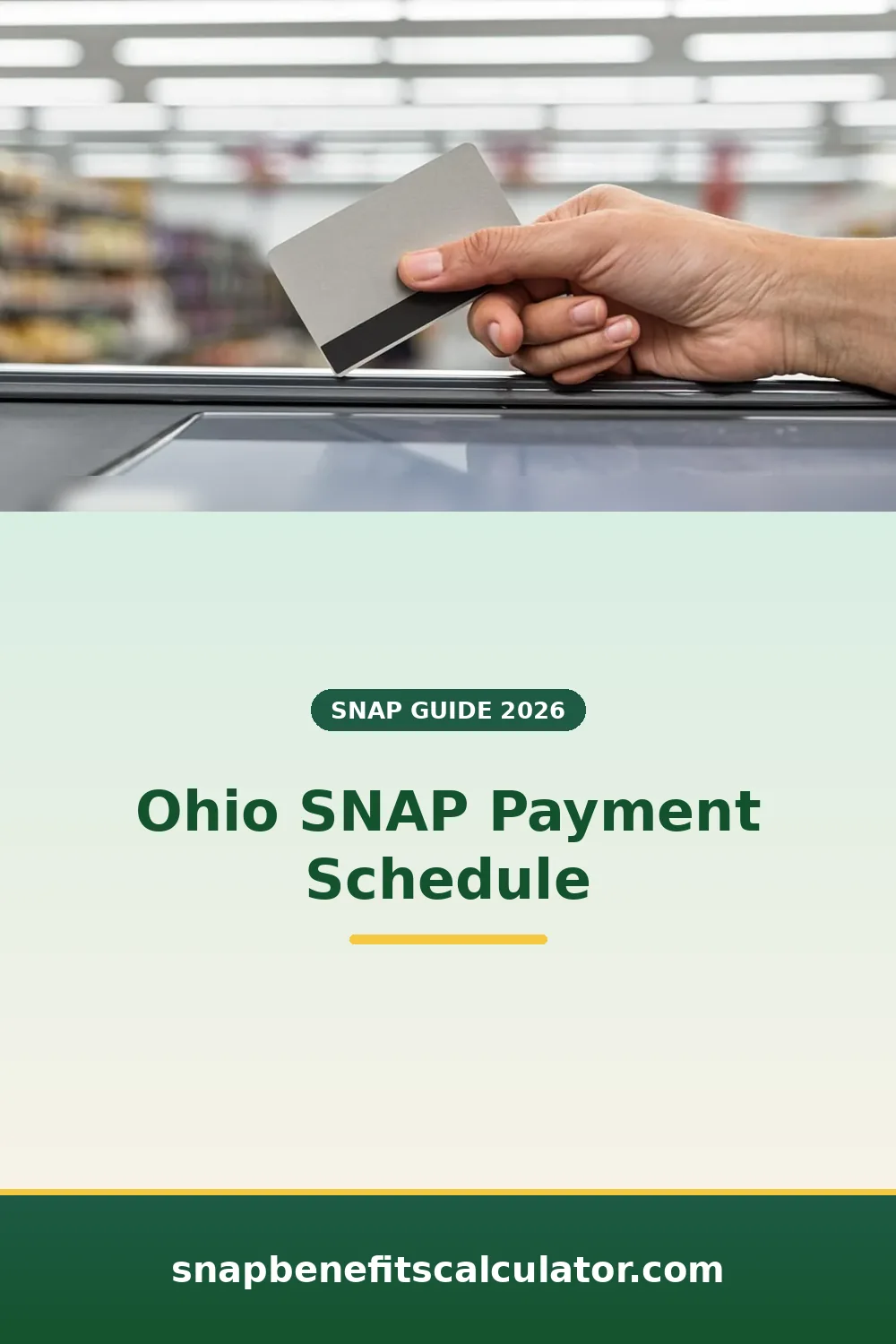 Shopper checking an Ohio Direction Card balance on a smartphone at a grocery checkout