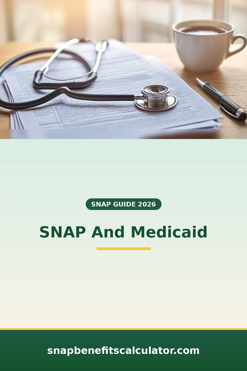 Enrollment paperwork stacked beside a stethoscope on a clinic desk